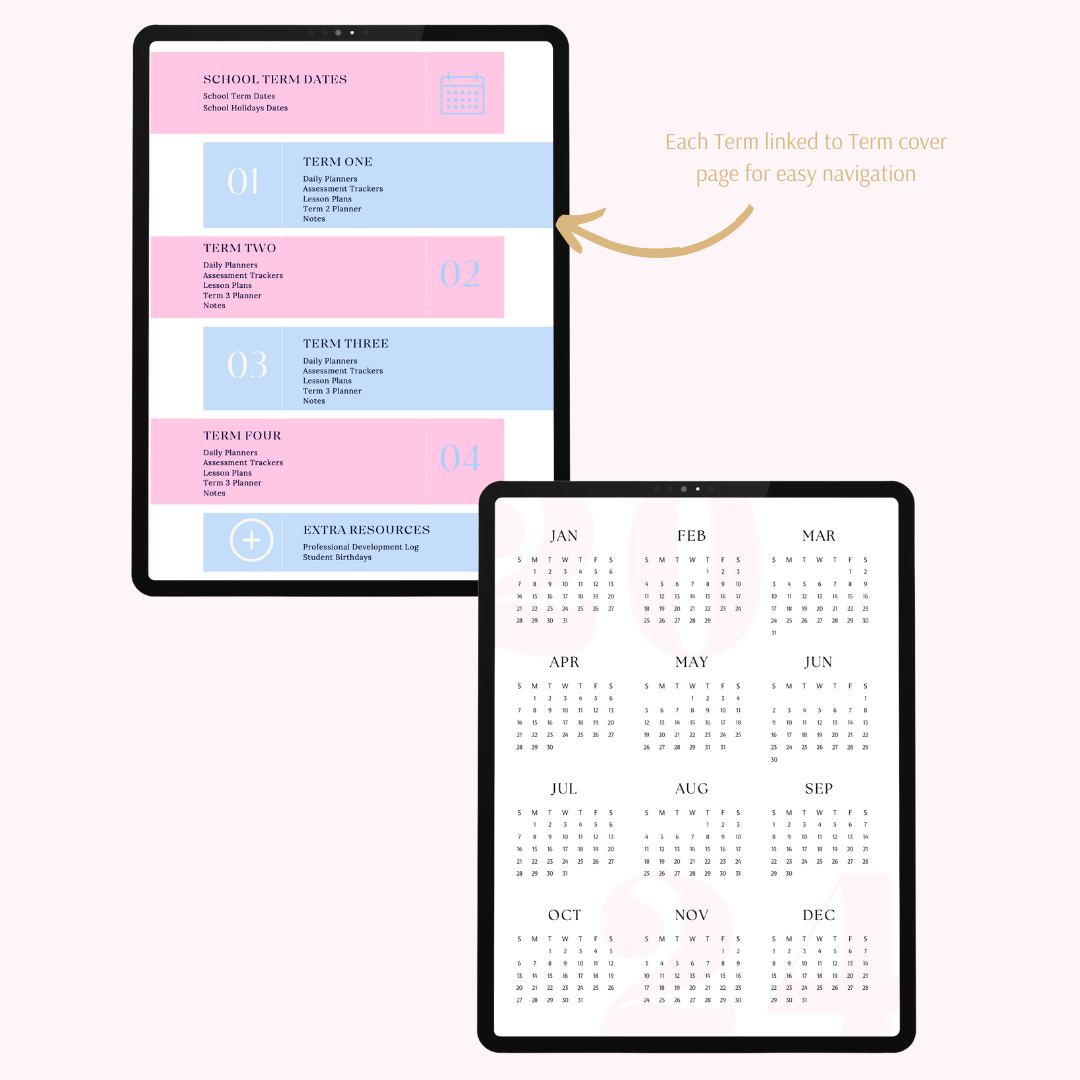 2024 Digital Teacher Planner - Pink