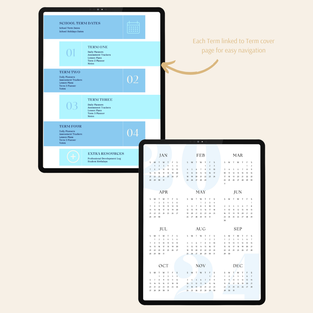 2024 Digital Teacher Planner - Blue