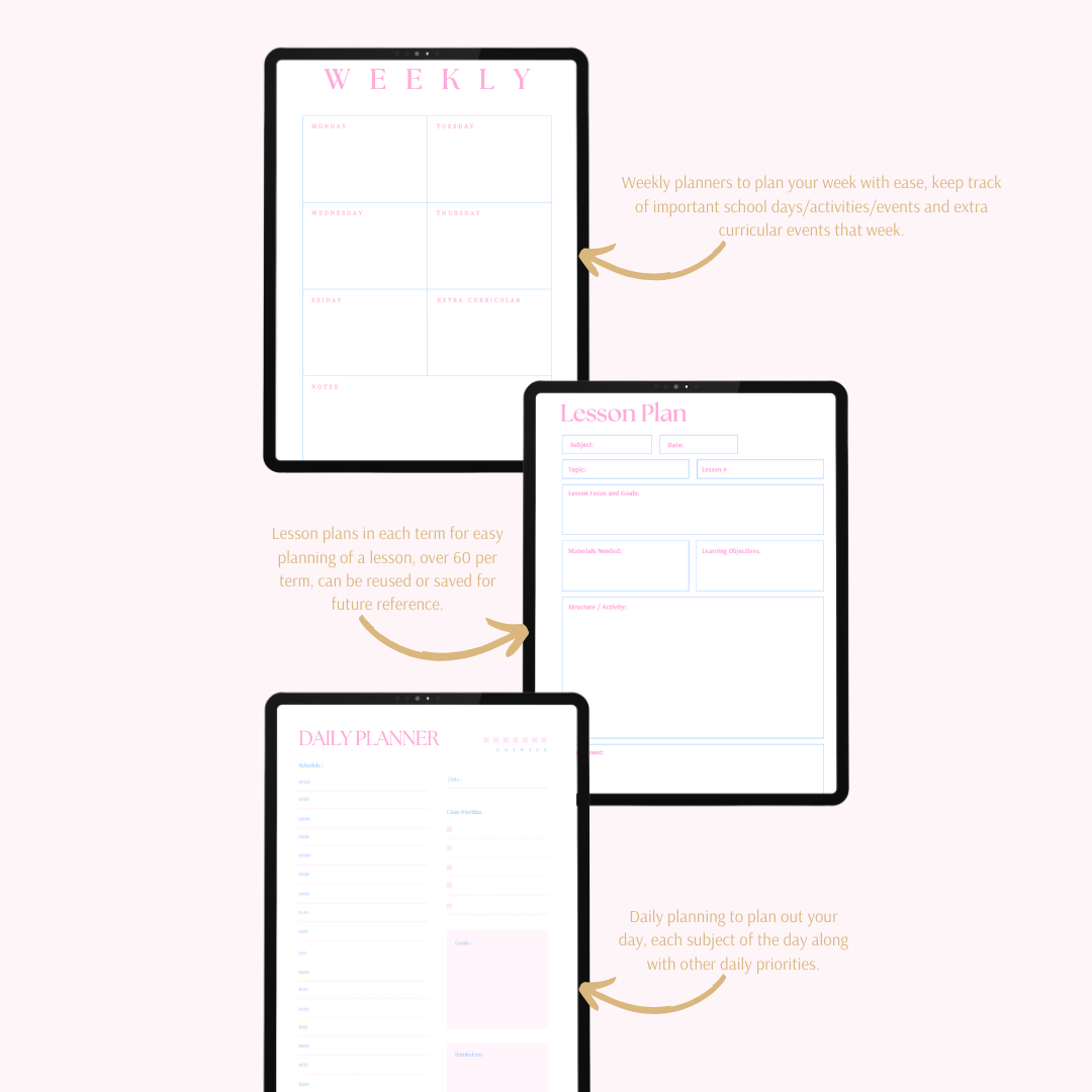 2024 Digital Teacher Planner - Pink