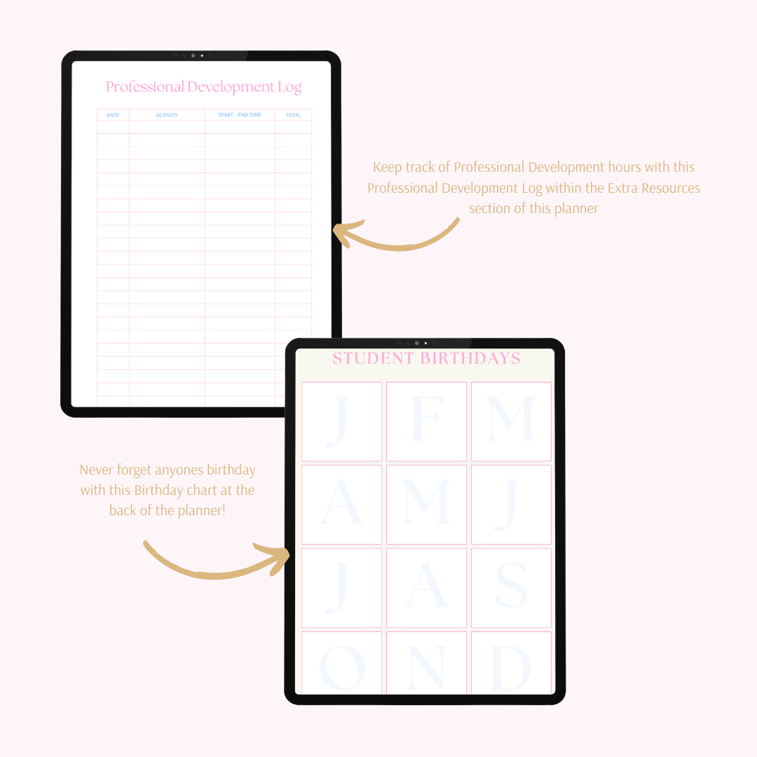 2024 Digital Teacher Planner - Pink