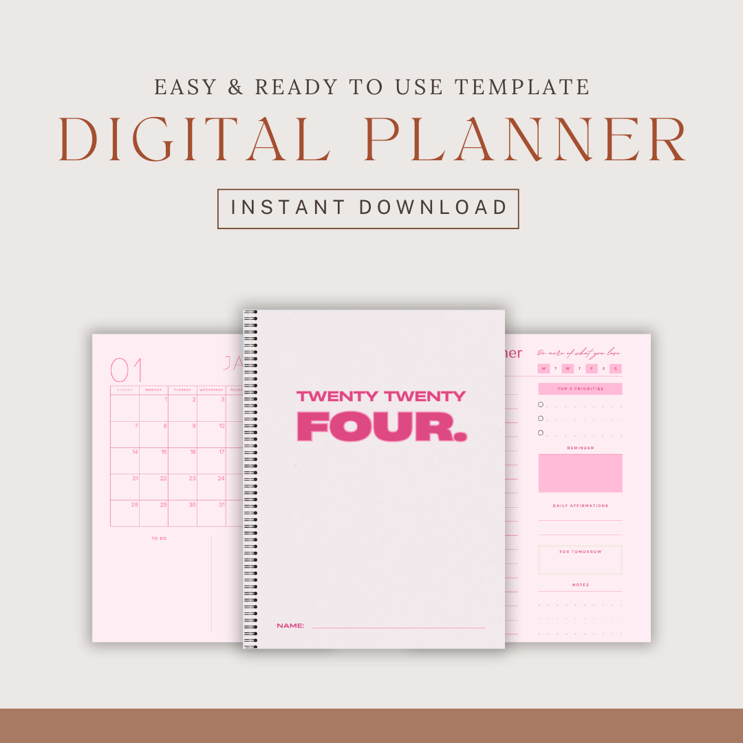 2024 Digital Daily Planner - Pink