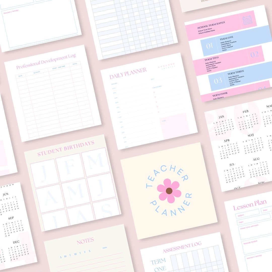 2024 Digital Teacher Planner - Pink