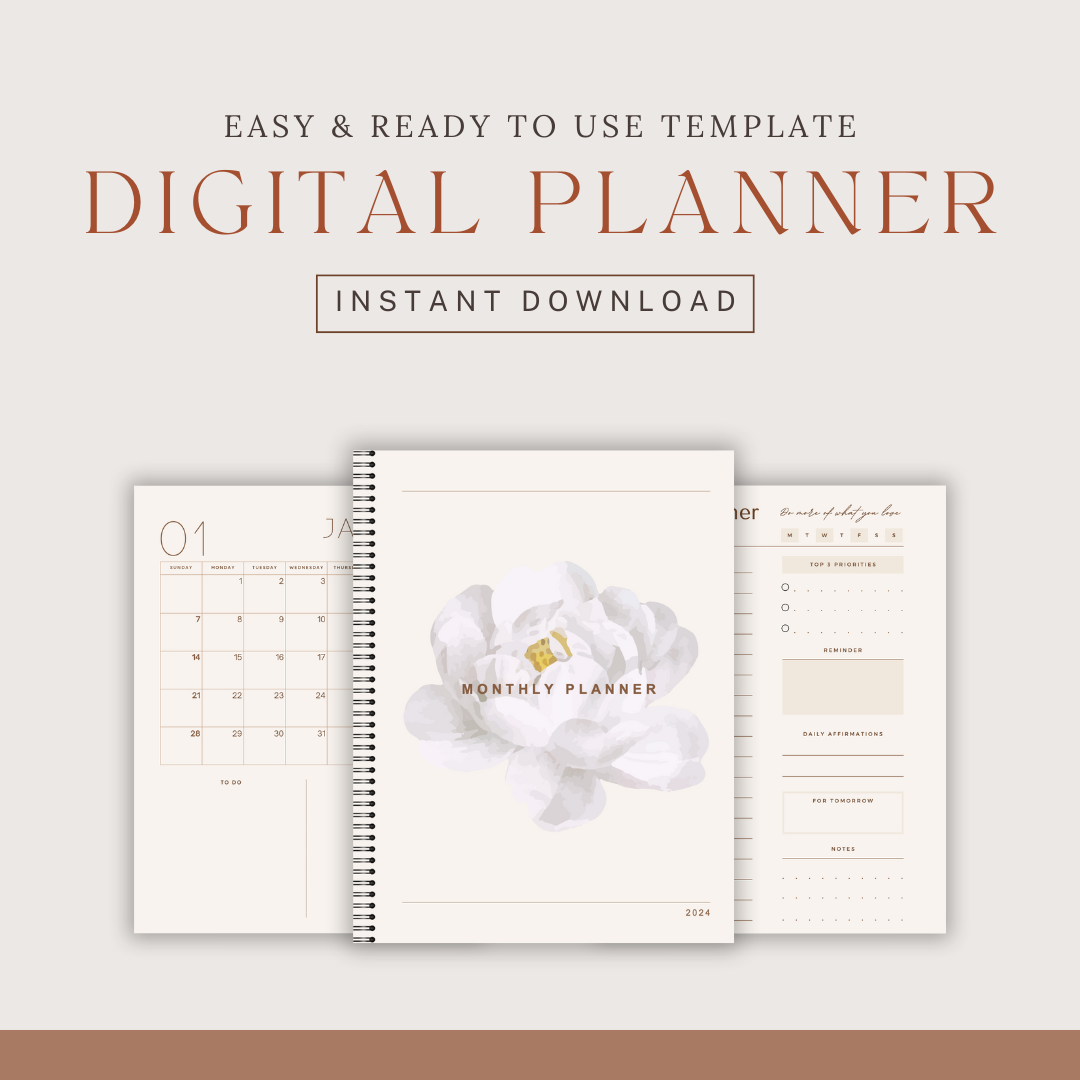 2024 Digital Daily Planner - Flower